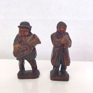Rare 1920s Syroco Figural Musicians  Tuba Horn‎ Player Wood Carving
